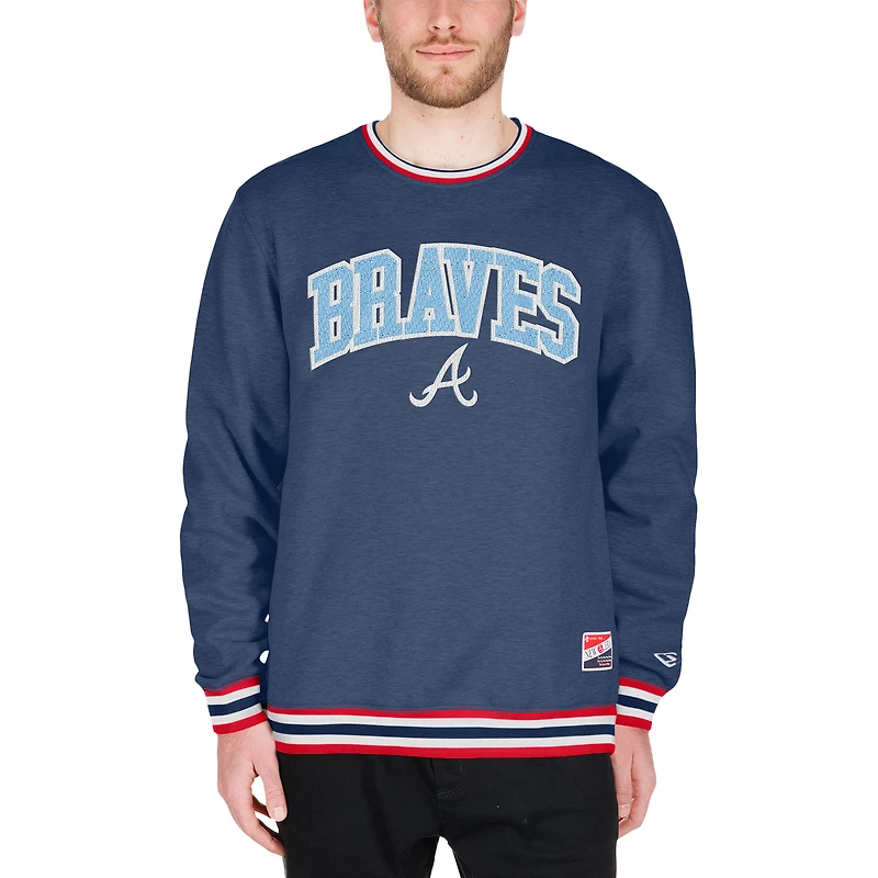 Men's New Era Navy Atlanta Braves Pullover Sweatshirt