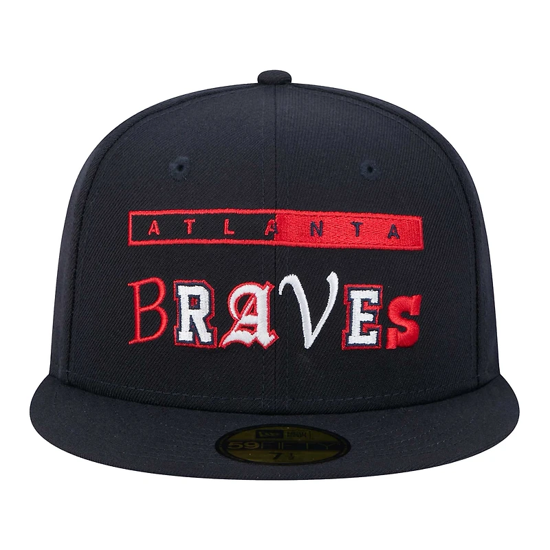 Men's New Era Navy Atlanta Braves Ransom 59FIFTY Fitted Hat