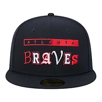 Men's New Era Navy Atlanta Braves Ransom 59FIFTY Fitted Hat