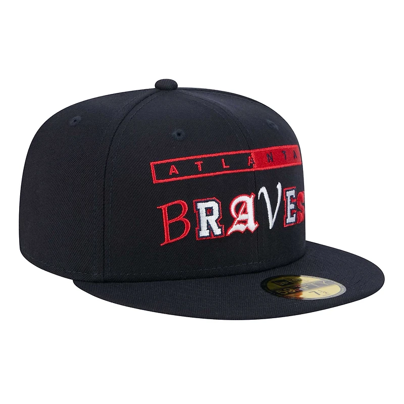 Men's New Era Navy Atlanta Braves Ransom 59FIFTY Fitted Hat