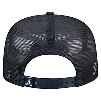 Men's New Era Navy Atlanta Braves Retro Satin Script Golfer Adjustable Hat