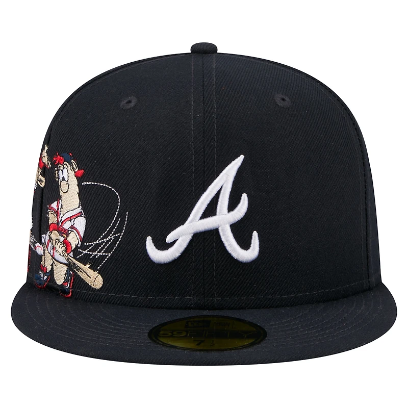 Men's New Era Navy Atlanta Braves Run Mascot 59FIFTY Fitted Hat