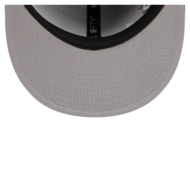 Casquette ajustée New Era 59FIFTY pour homme, bleu marine, motif mascotte des Atlanta Braves.