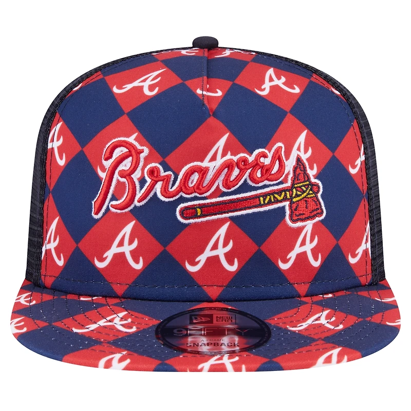 Casquette Snapback 9FIFTY Snapback Atlanta Braves Seeing Diamonds New Era pour hommes
