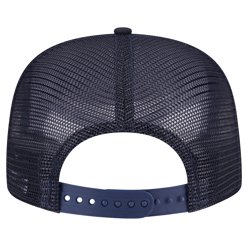 Men's New Era Navy Atlanta Braves Seeing Diamonds A-Frame Trucker 9FIFTY Snapback Hat