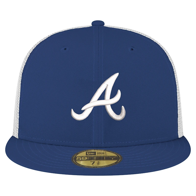 Casquette camionneur ajustée 59FIFTY bleu marine des Braves d'Atlanta pour homme de New Era