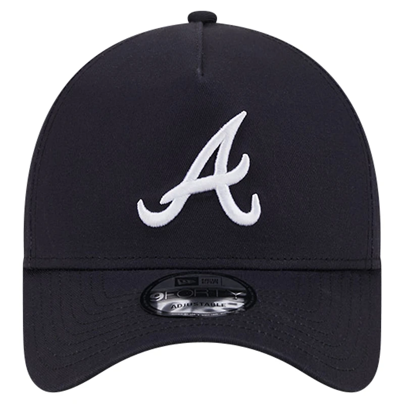 Casquette ajustable 9FORTY couleur équipe des Atlanta Braves New Era pour hommes, bleu marine