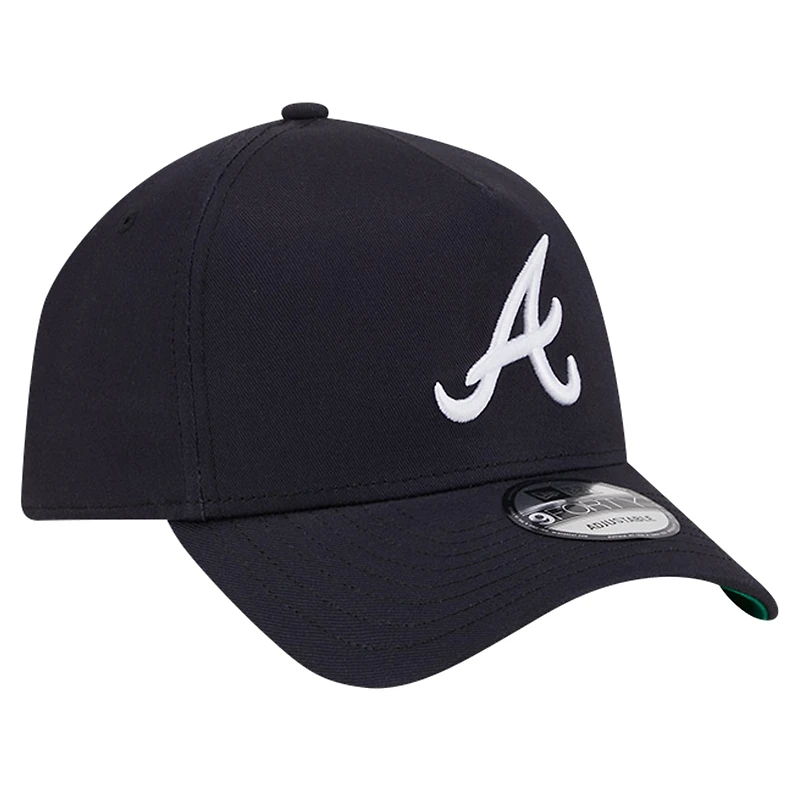 Casquette ajustable 9FORTY couleur équipe des Atlanta Braves New Era pour hommes, bleu marine