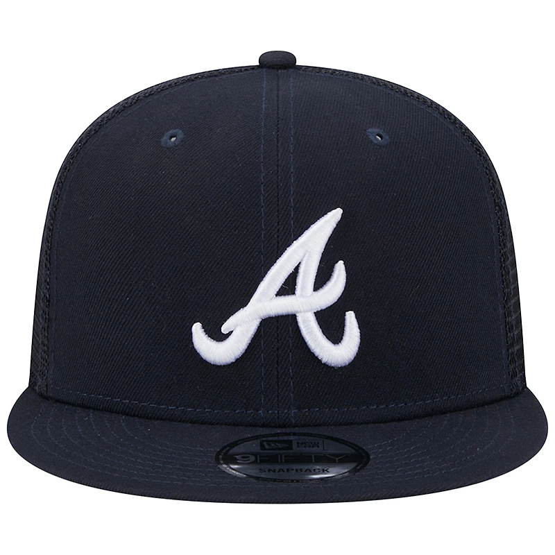 Casquette Snapback 9FIFTY Trucker 9FIFTY bleu marine Atlanta Braves Team New Era pour homme