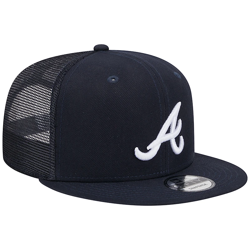 Casquette Snapback 9FIFTY Trucker 9FIFTY bleu marine Atlanta Braves Team New Era pour homme