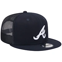 Casquette Snapback 9FIFTY Trucker 9FIFTY bleu marine Atlanta Braves Team New Era pour homme