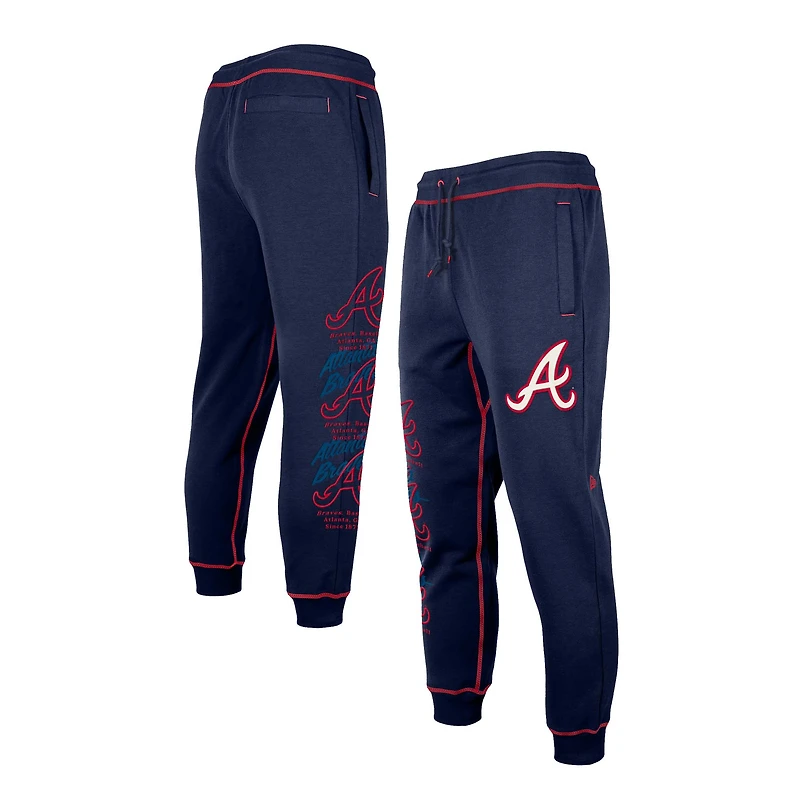 Pantalon de jogging pour homme Atlanta Braves bleu marine New Era