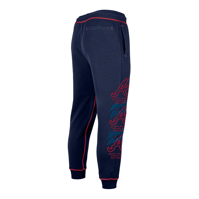 Pantalon de jogging pour homme Atlanta Braves bleu marine New Era