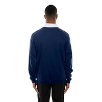 Polo de rugby à blocs couleurs bleu marine Atlanta Braves Throwback Prep New Era pour homme