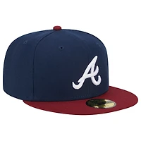 Men's New Era Navy Atlanta Braves Two-Tone Color Pack 59FIFTY Fitted Hat