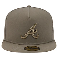 Casquette ajustée A-Frame 59FIFTY pour homme New Era, olive, pack couleur des Braves d'Atlanta
