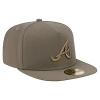 Casquette ajustée A-Frame 59FIFTY pour homme New Era, olive, pack couleur des Braves d'Atlanta