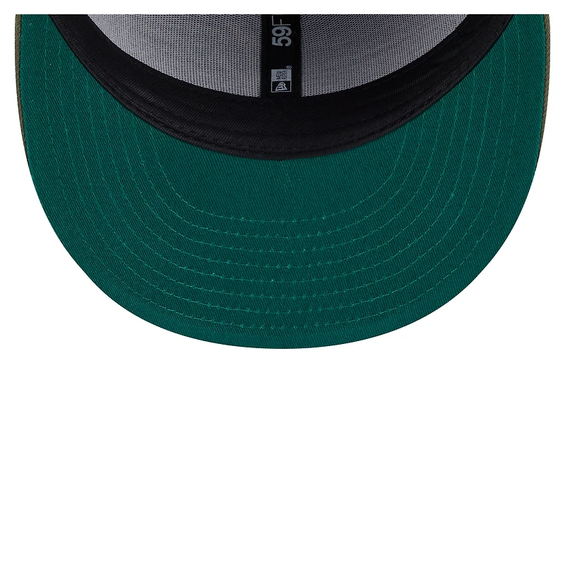 Casquette ajustée 59FIFTY olive Atlanta Braves pour homme de New Era, motif floral ton sur