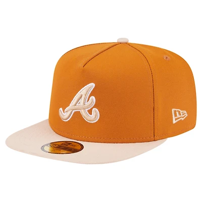 Men's New Era Orange/Light Beige Atlanta Braves Two-Tone Color Pack A-Frame 59FIFTY Fitted Hat