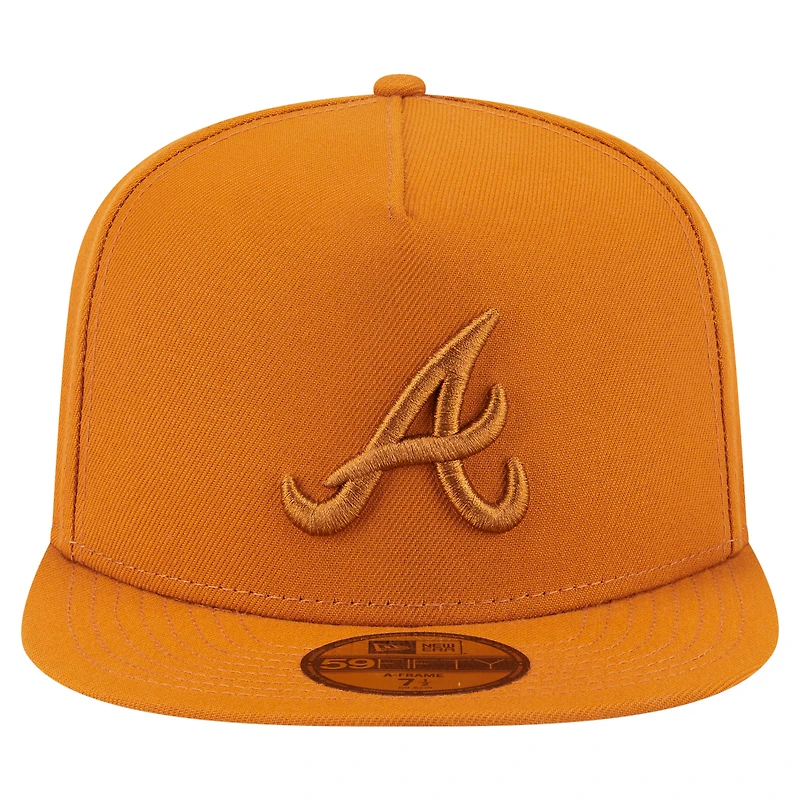 Casquette ajustée A-Frame 59FIFTY orange des Braves d'Atlanta pour homme de New Era