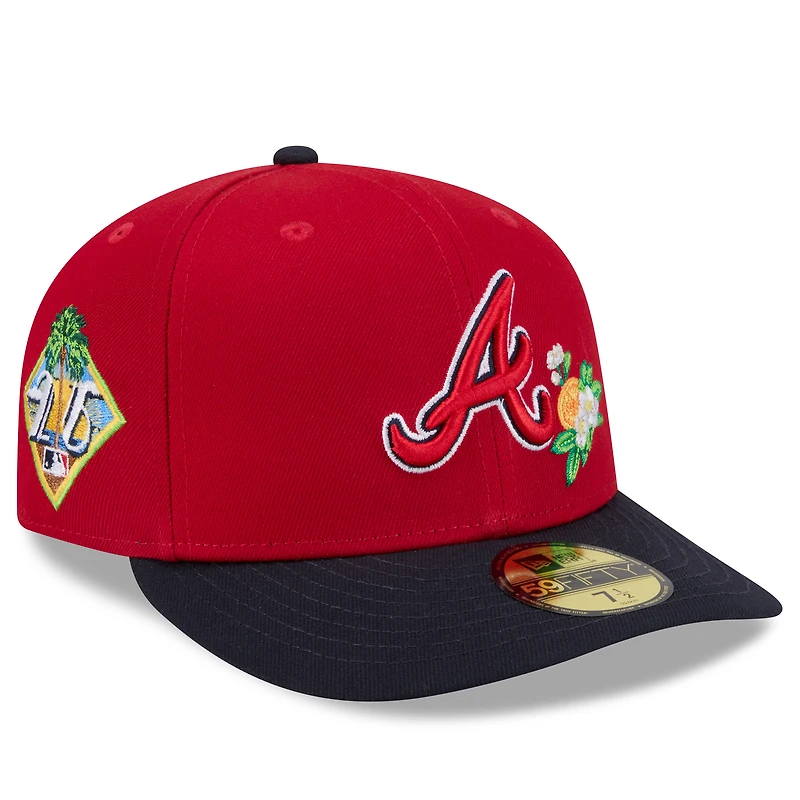 Casquette ajustée New Era rouge/marine Atlanta Braves 2026 Spring Training 59FIFTY pour homme