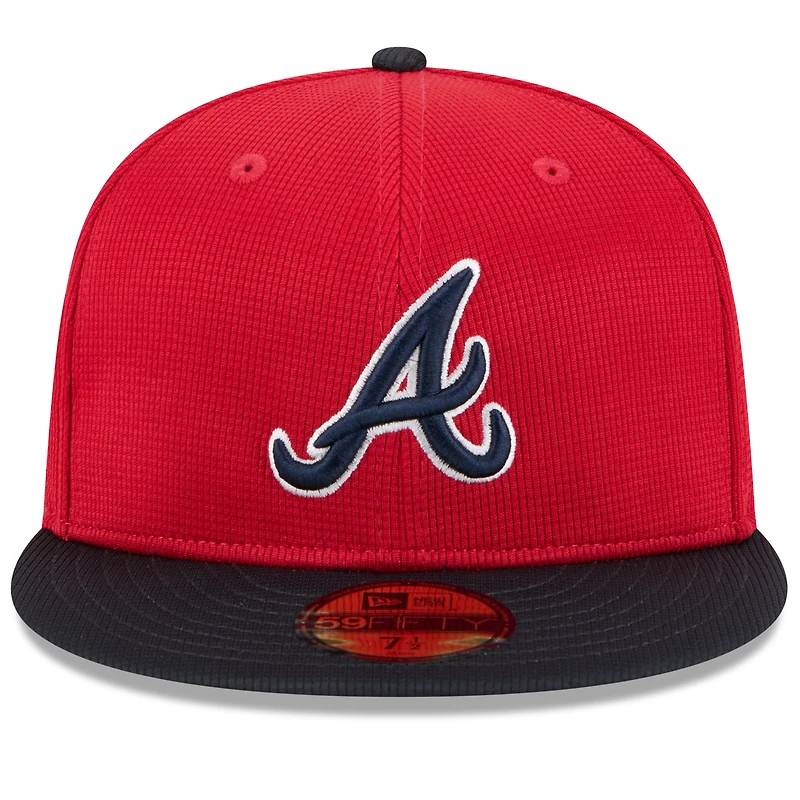 Casquette ajustée 59FIFTY Atlanta Braves 2025 Spring Training pour homme de New Era rouge