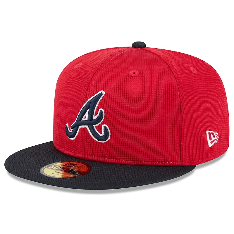 Casquette ajustée 59FIFTY Atlanta Braves 2025 Spring Training pour homme de New Era rouge