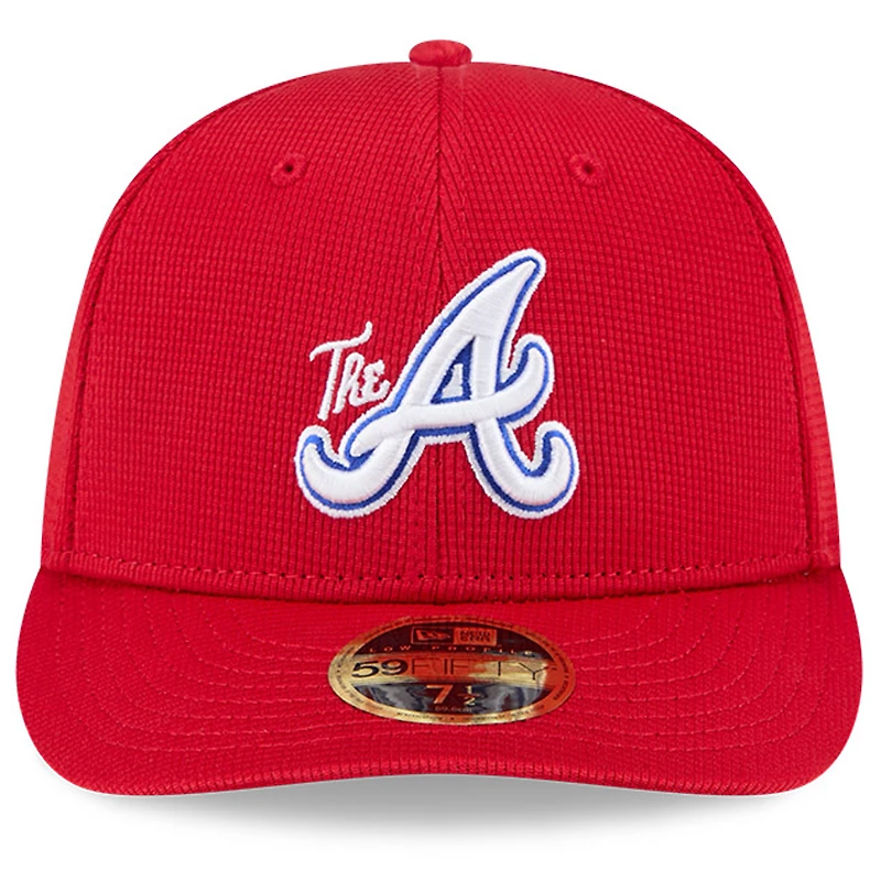 Casquette ajustée New Era rouge Atlanta Braves City Connect pour homme, modèle 59FIFTY à profil bas, idéale l'entraînement au bâton.