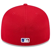 Casquette ajustée New Era rouge Atlanta Braves City Connect pour homme, modèle 59FIFTY à profil bas, idéale l'entraînement au bâton.