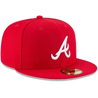 Men's New Era Red Atlanta Braves Fashion Color Basic 59FIFTY Fitted Hat