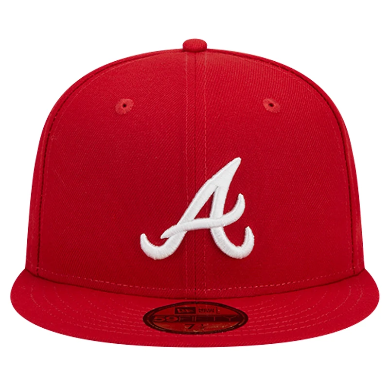 Men's New Era Red Atlanta Braves Logo 59FIFTY Fitted Hat