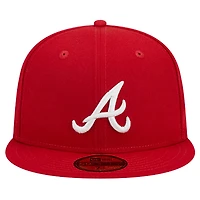Men's New Era Red Atlanta Braves Logo 59FIFTY Fitted Hat