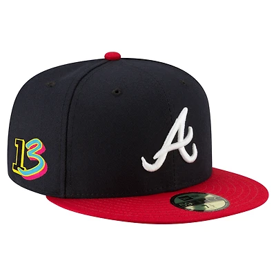 Men's New Era Ronald Acuña Jr. Navy Atlanta Braves 2025 Player’s Weekend 59FIFTY Fitted Hat