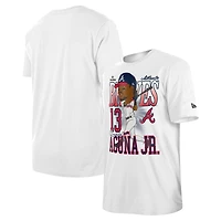T-shirt blanc caricature des Braves d'Atlanta New Era Ronald Acuña Jr. pour hommes