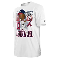 T-shirt blanc caricature des Braves d'Atlanta New Era Ronald Acuña Jr. pour hommes