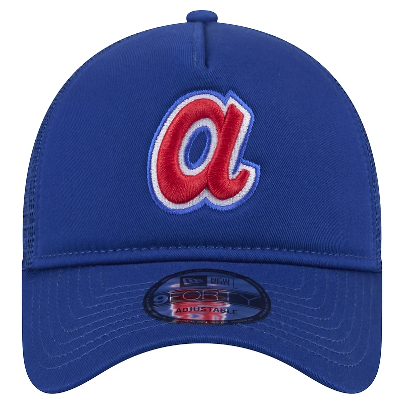 Men's New Era Royal Atlanta Braves 9FORTY A-Frame Trucker Adjustable Hat