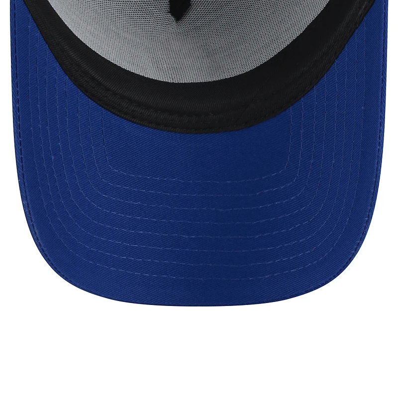 Casquette ajustable New Era Royal Atlanta Braves 9FORTY A-Frame Trucker pour homme