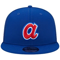 Men's New Era Royal Atlanta Braves Cooperstown Collection Team Color Trucker 9FIFTY Snapback Hat