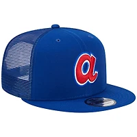 Men's New Era Royal Atlanta Braves Cooperstown Collection Team Color Trucker 9FIFTY Snapback Hat