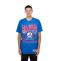 T-shirt New Era Royal Atlanta Braves pour homme, délavé à l'eau minérale