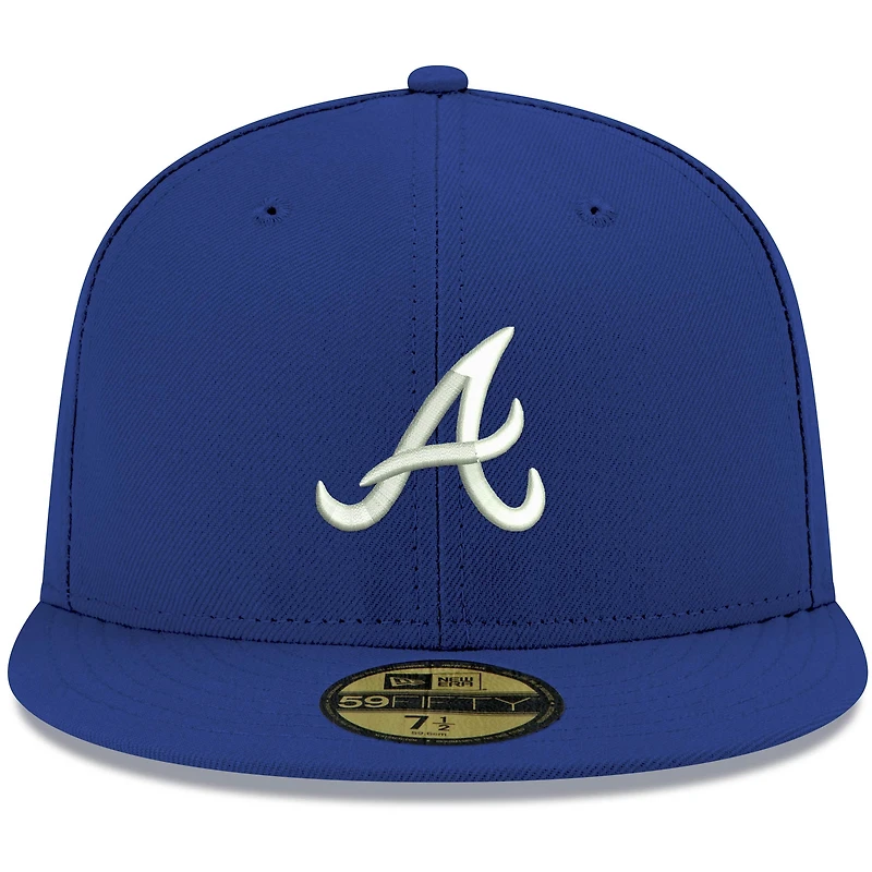 Casquette ajustée 59FIFTY blanche avec logo Atlanta Braves New Era pour homme