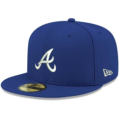Casquette ajustée 59FIFTY blanche avec logo Atlanta Braves New Era pour homme