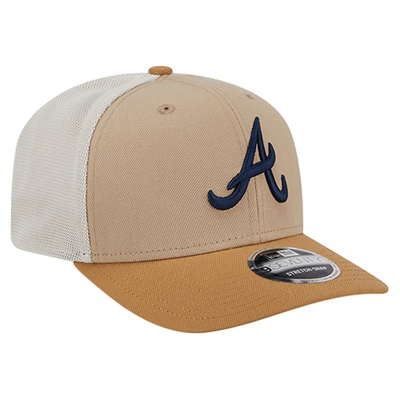 Casquette ajustable New Era Stone Atlanta Braves 9SEVENTY Trucker pour homme