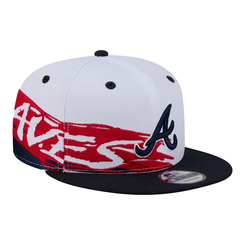 Casquette snapback New Era 9FIFTY blanche et marine pour homme, Atlanta Braves