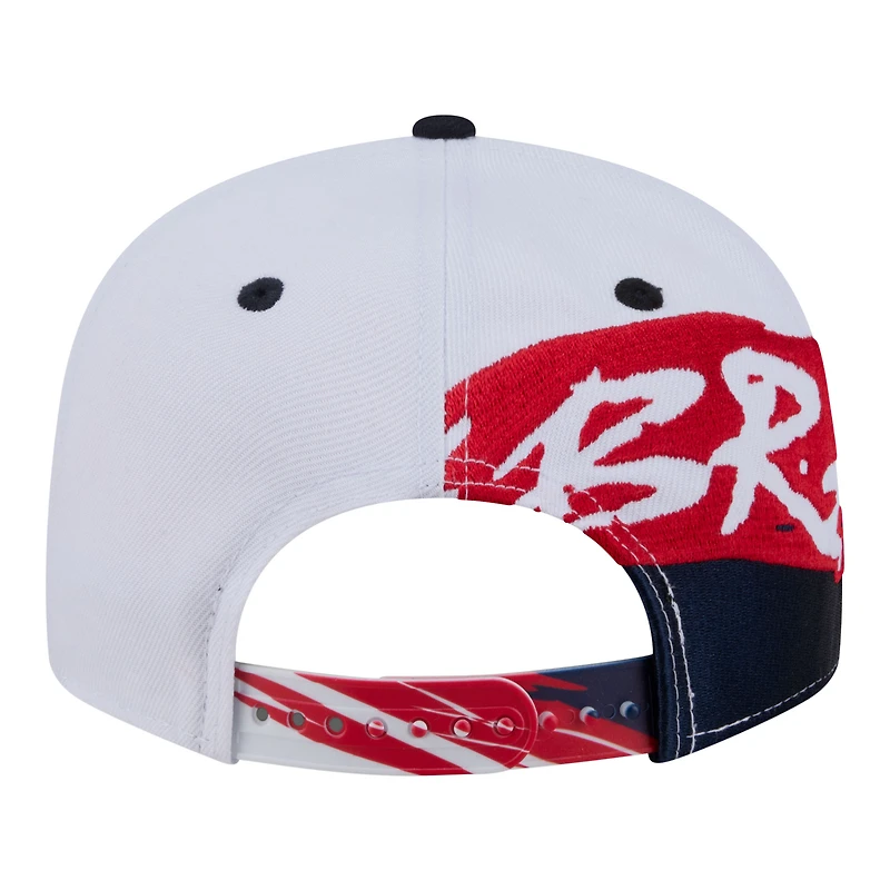 Casquette snapback New Era 9FIFTY blanche et marine pour homme, Atlanta Braves