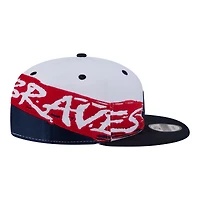 Men's New Era White/Navy Atlanta Braves 9FIFTY Snapback Hat