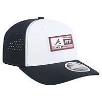Men's New Era White/Navy Atlanta Braves Established Patch 9SEVENTY Adjustable Hat