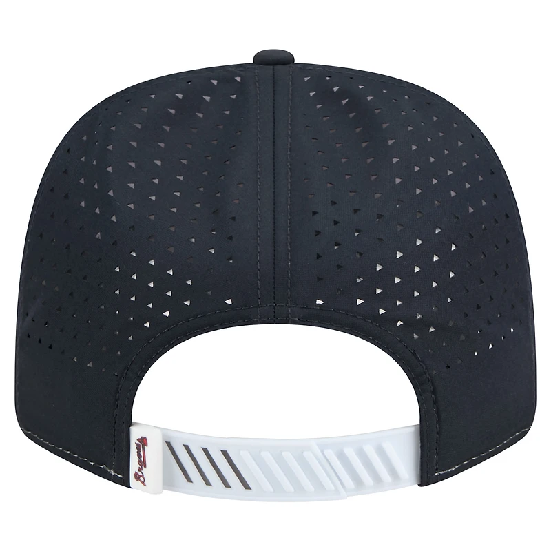 Men's New Era White/Navy Atlanta Braves Established Patch 9SEVENTY Adjustable Hat