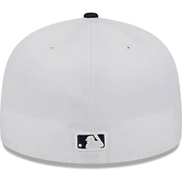 Casquette ajustée 59FIFTY Atlanta Braves Optic New Era pour homme, blanc/bleu marine
