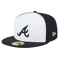 Men's New Era White/Navy Atlanta Braves Repeat 59FIFTY Fitted Hat